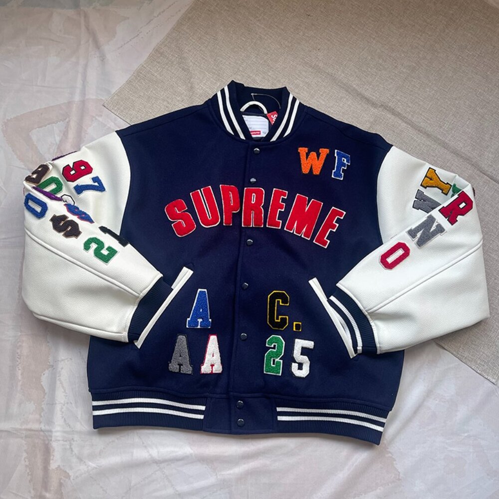 Supreme Praises Varsity Jacket 'Navy'